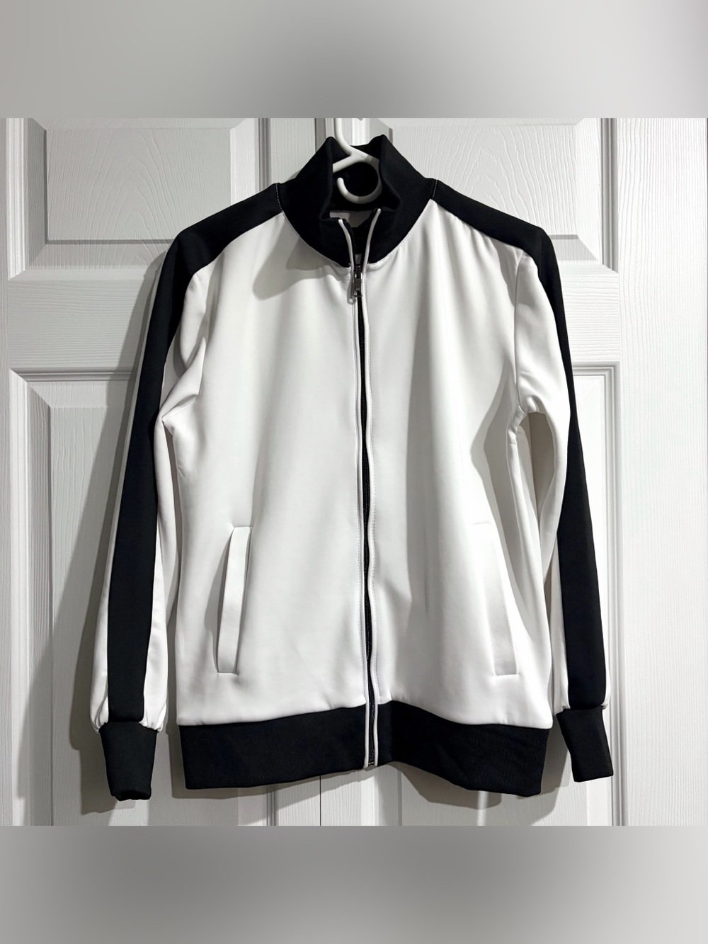 NEW WITH TAG Zara Size Small Black White Track Bomber Jacket Men Zipper